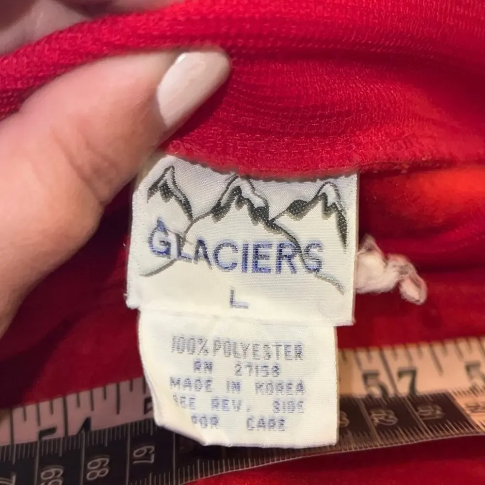 VNTG GLACIER cozy cabincore gorpcore thermal quarter snap polyester sweatshirt L